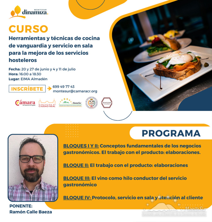 Curso 'Herramientas y técnicas de cocina de vanguardia y servicios en sala para la mejora de los servicios hosteleros'